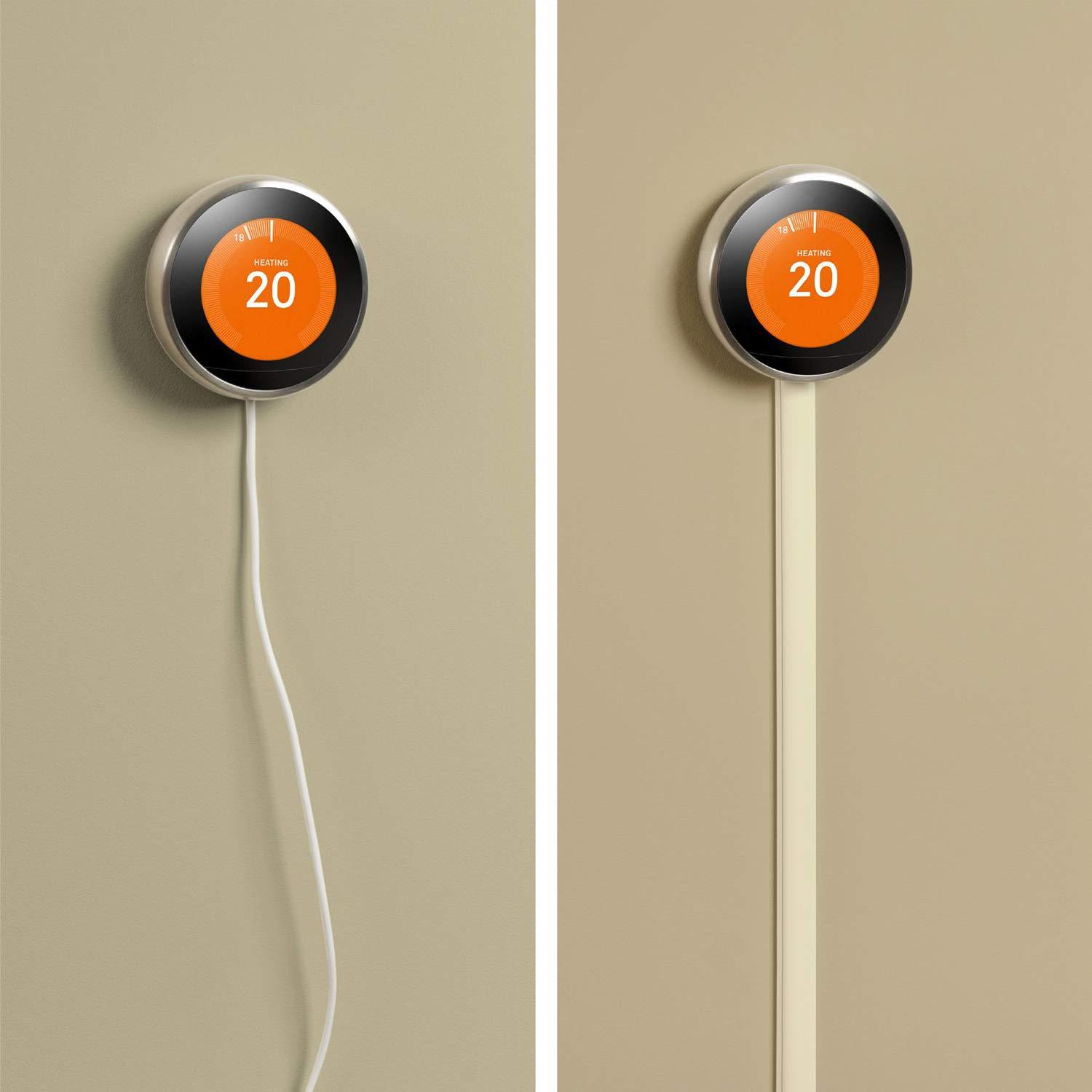 D-Line D-Line Cable Trunking Magnolia, 8-Meter Pack, One-Piece Half Round Wire Cover, Paintable Self-Adhesive Cable Hider, Cable Management - 8X 20mm (W) x 10mm (H) x 1-Meter Lengths (8-Meter), 1D2010M/8