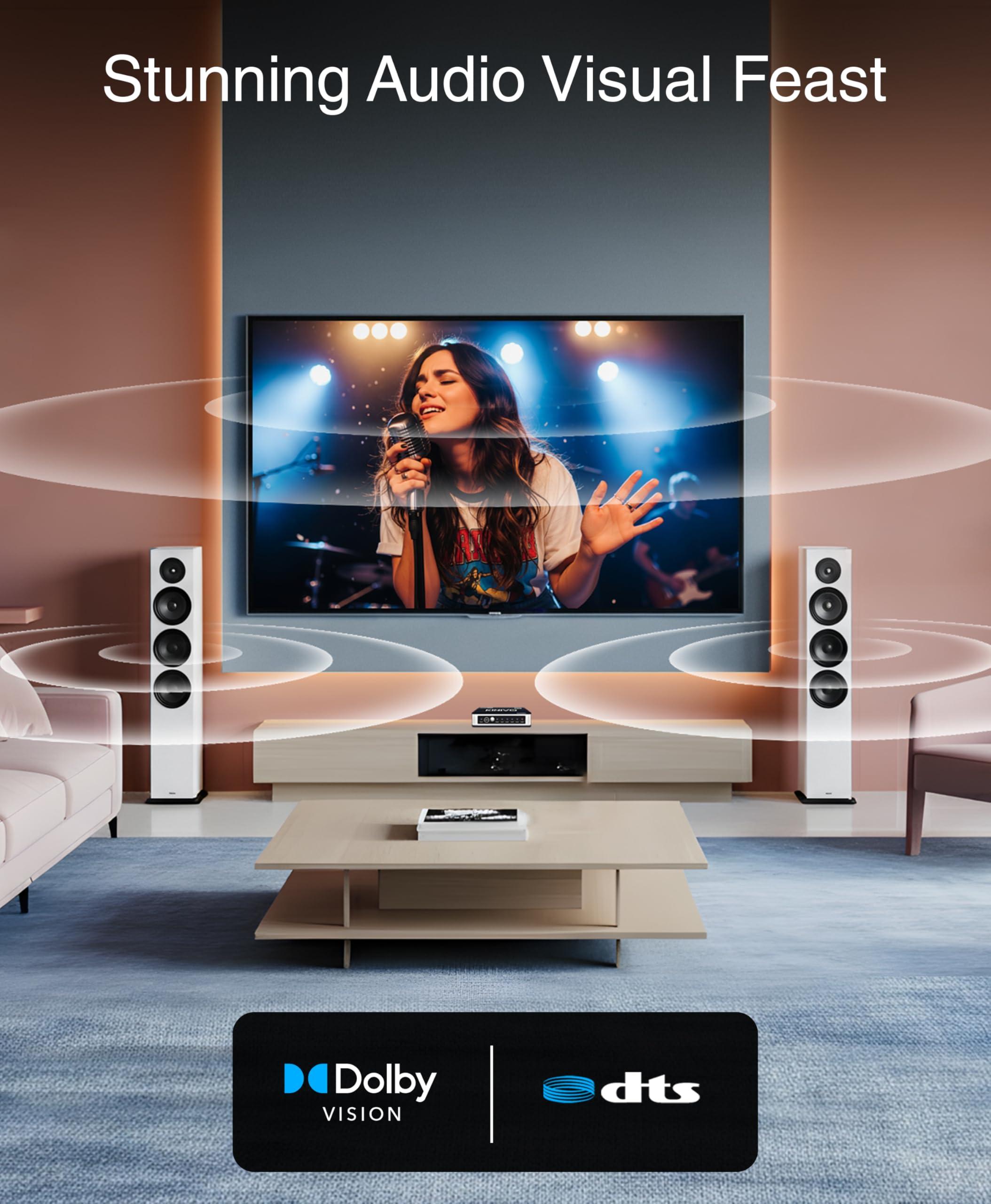 Kinivo Kinivo HDMI Switch 4K HDR 550BN (5 in 1 Out, 4K 60Hz HDR, HDMI 2.0, High Speed 18Gbps, IR Remote, HDCP) - Compatible with Roku, PS5, Xbox, Apple TV, Nintendo Switch, Cable Box