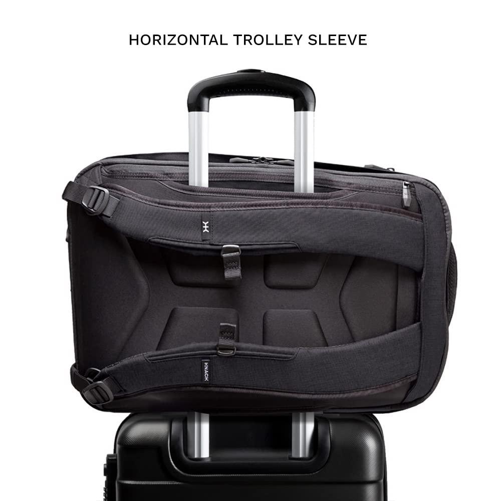 Knack Pack Knack Series 1 Laptop Backpack Fits up to 17 Inch - Knack Bags Carry-On Backpack, TSA Approved, Expandable Travel Backpacks With 4 Day Outfit Capacity (Stealth Black, Large)