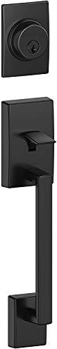 SCHLAGE Schlage F58 CEN 622 Century Single Cylinder Exterior Entrance Handleset Lock, Matte Black (Exterior Half Only)