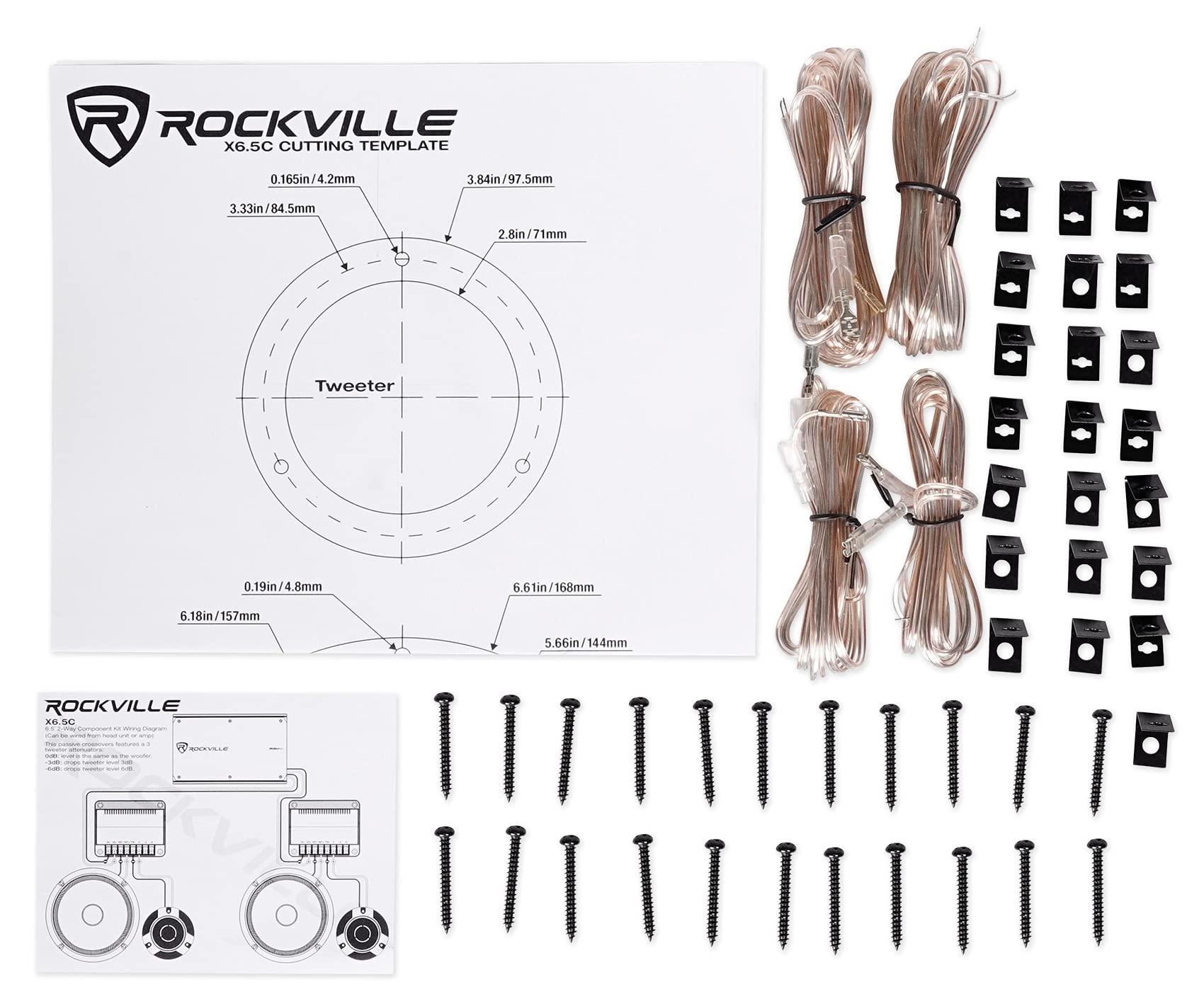 Rockville Rockville X6.5C 6.5" Competition Car Audio Speakers, 1000W, CEA, Titanium Tweeters, Audiophile Crossovers, Aluminum Bullet, Perfect for Car Audio