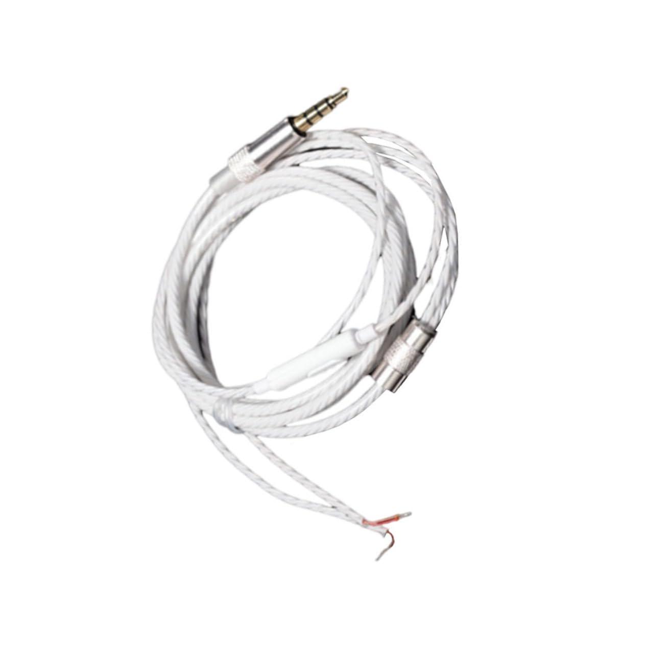 DirectNine Basics 2pcs Wired Earbuds Microphone Cable Line DIY Earphone Repair White Core Headphone Wire Accessories