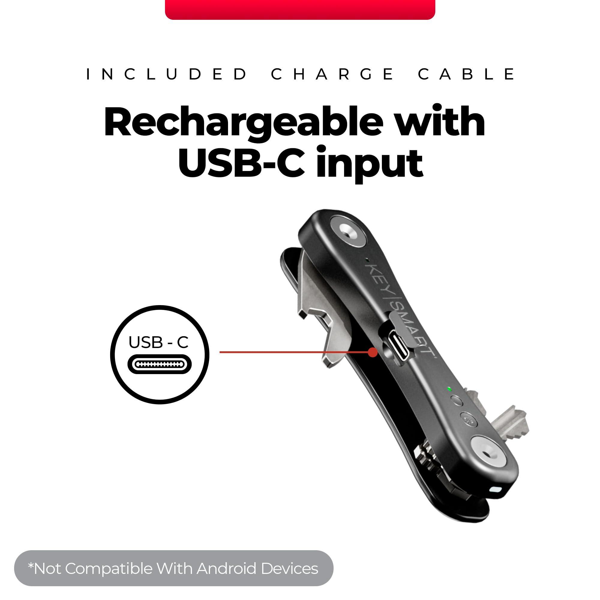 KEY SMART KeySmart iPro Smart Key Tracker - Apple Find My App Compatible, Find Your Lost Keys Key Organizer Keychain Holder, Compact Trackable Key Chain Keyholder, LED Flashlight (up to 14 Keys, Black)