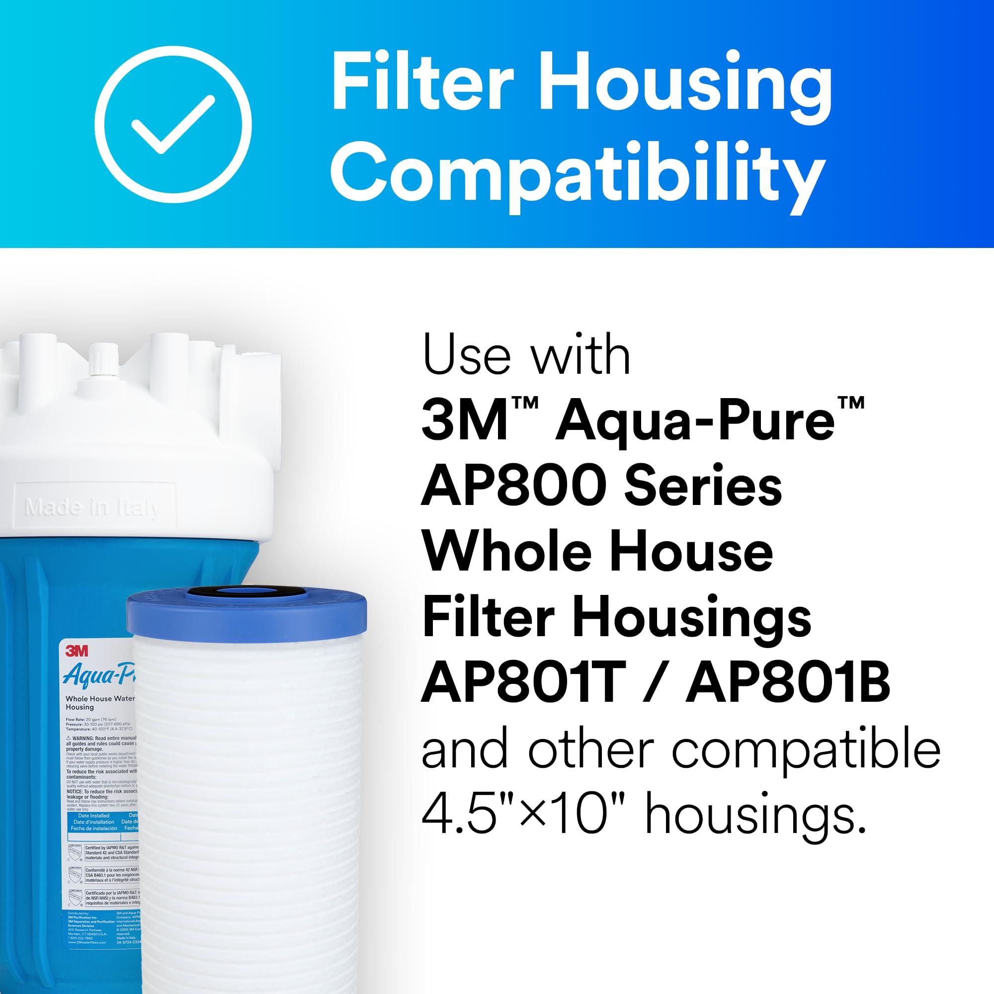 Aqua-Pure 3M Aqua-Pure Whole House Replacement Water Filter AP810, For Aqua-Pure AP801, AP801-C, AP801T and AP801B Water Filtration Systems,White