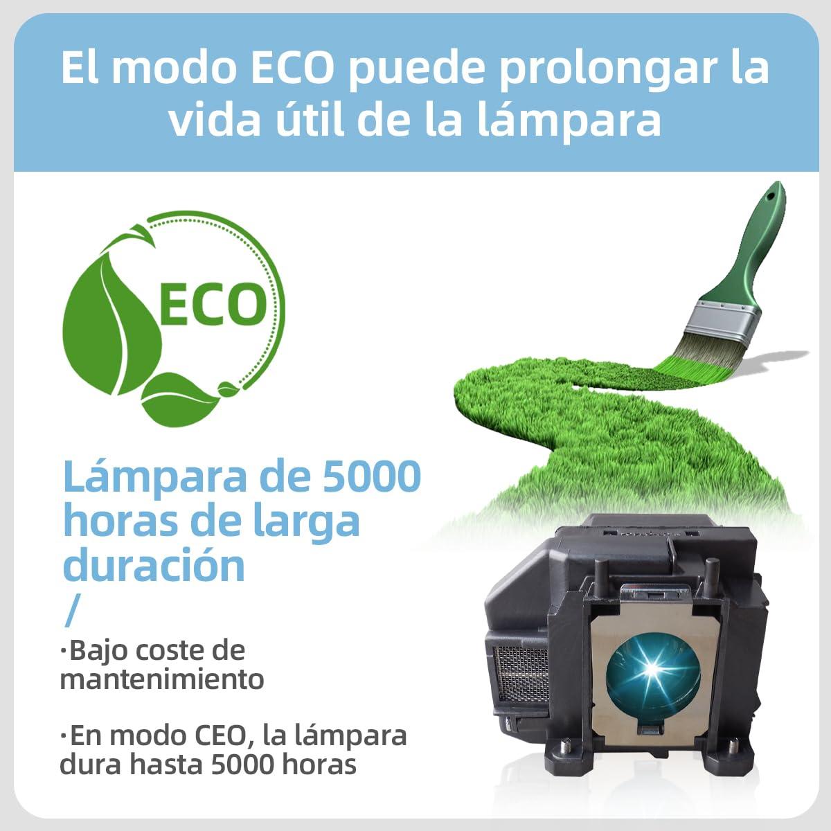 SORNEICDR Projector Lamp for Epson EL PLP67/V13H010L67 EB-S02 EB-S02H EB-X11 EH-TW480 EH-TW550 EB-X12 EB-X02 EB-S01 EB-S11 EB-S12 Home Cinema 500 707HD 710HD 7 50HD H436B H433B EX3210 EX3212, with Housing