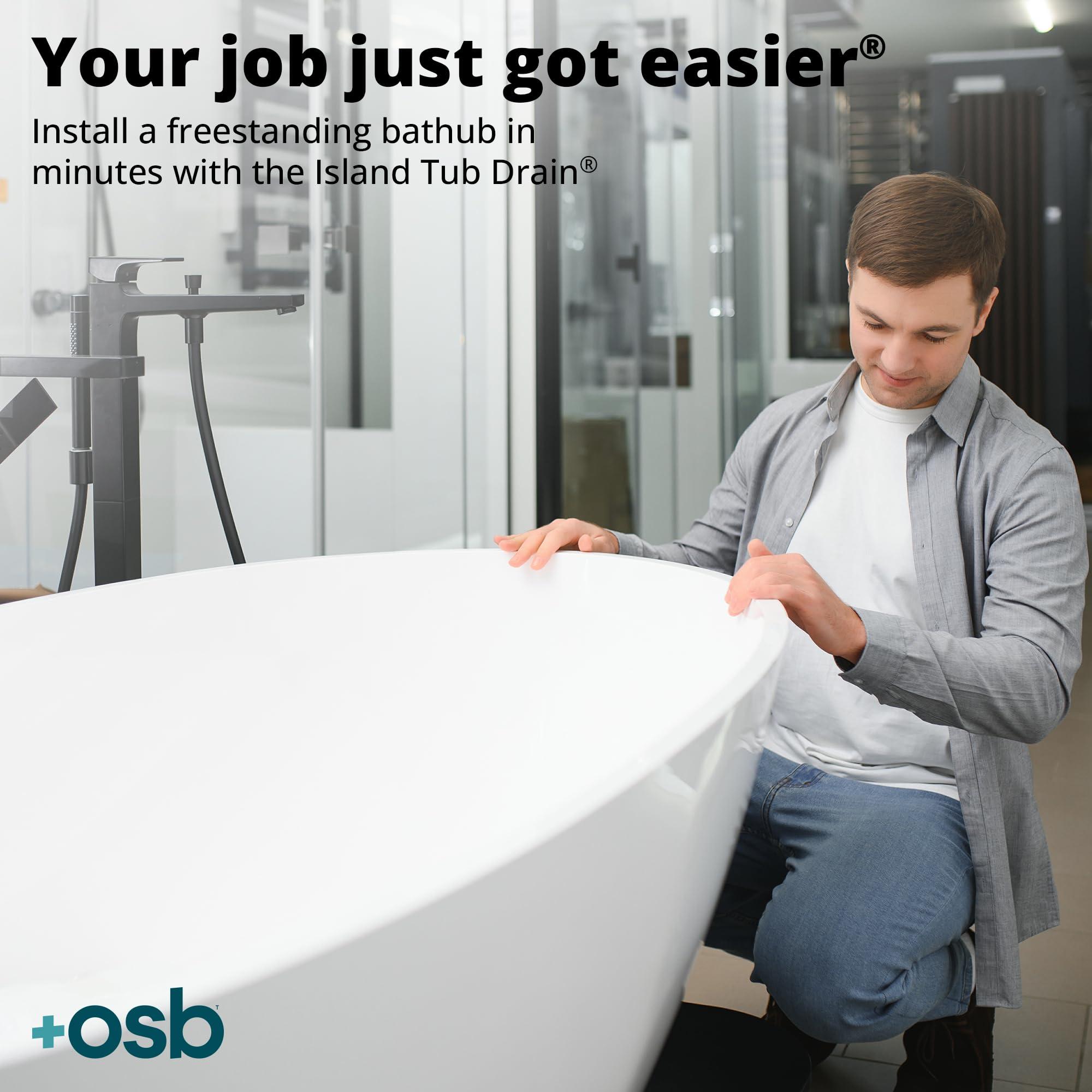 osb OS&B ABS Island Tub Drain Rough-in for Freestanding Bathtub, Simplifies Installation, Water, Air, and Smoke Testable Tub Drain, Designed for 8\"/10\" Joist Space, Plumbing Supplies