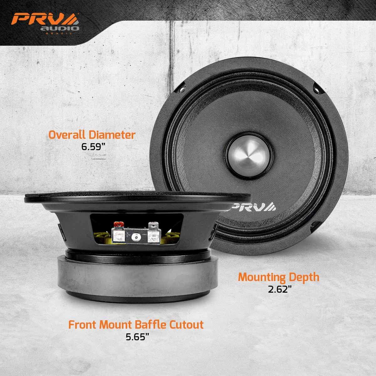 PRV AUDIO PRV AUDIO 6.5 Inch Midrange Bullet Speaker Pair 6MR400-4 Bullet, 4 Ohm 400 Watts High Performance Car Audio Loudspeaker High Output Sound (2 Speakers)