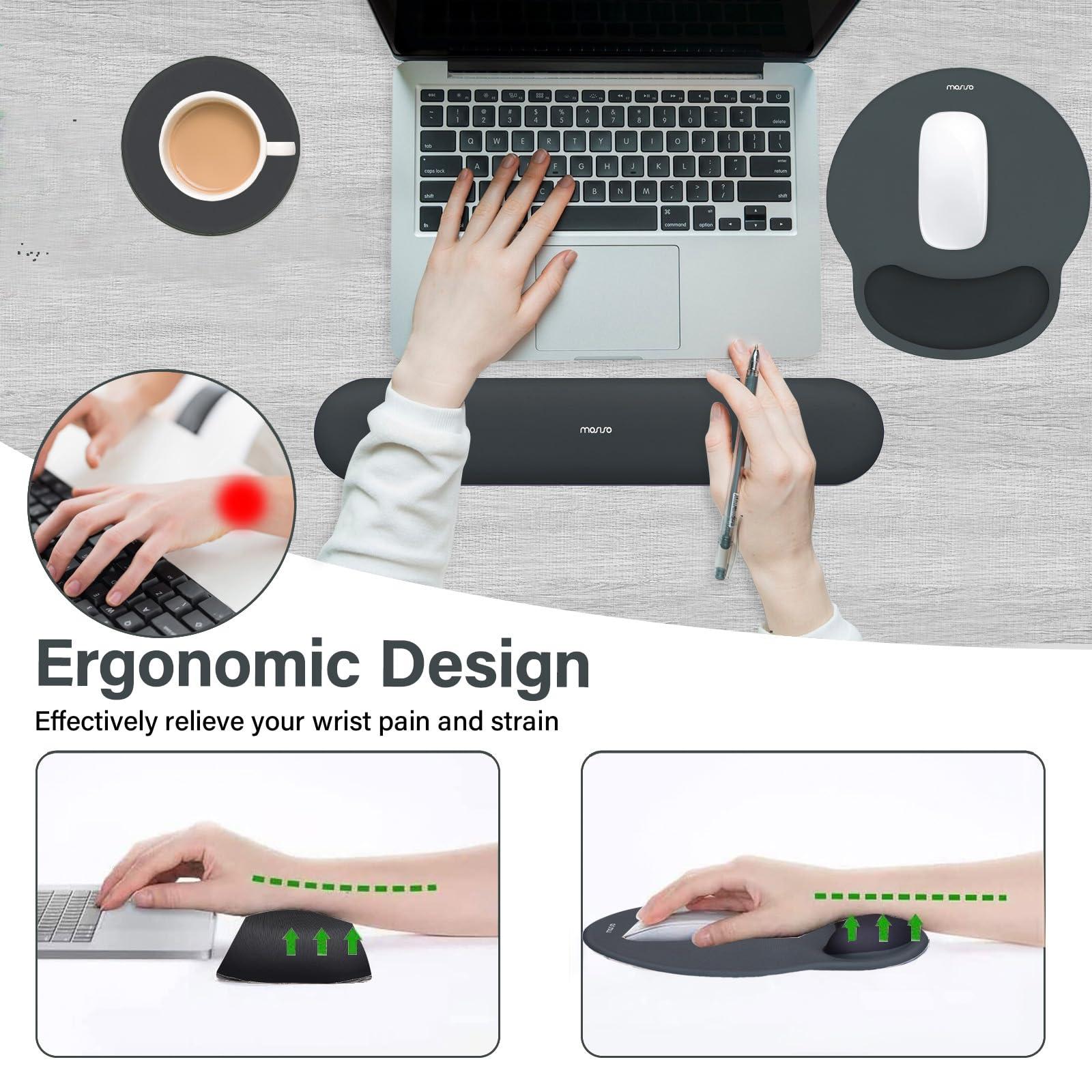 MOSISO MOSISO Laptop Sleeve 15.6 inch, Waterproof Shockproof Protective Artistic Geometric EVA Computer Bag Carrying Case with Handle, Circle Curved Wrist Rest Support for Mouse Pad&Keyboard,Black&Slate Gray