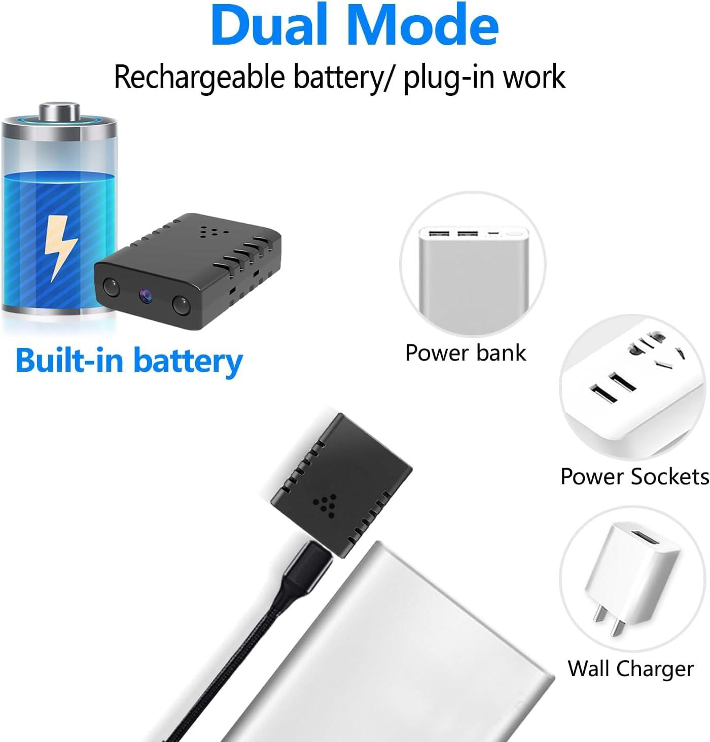 Rettru Smallest Wireless WiFi Camera,HD1080P Battery Camera Detector,Portable Camera,Mini Camera,Nanny Cam,Small Camera,Mini Spy Camera,Baby Monitor Camera,Pet Camera with Video Recording Live Feed APP