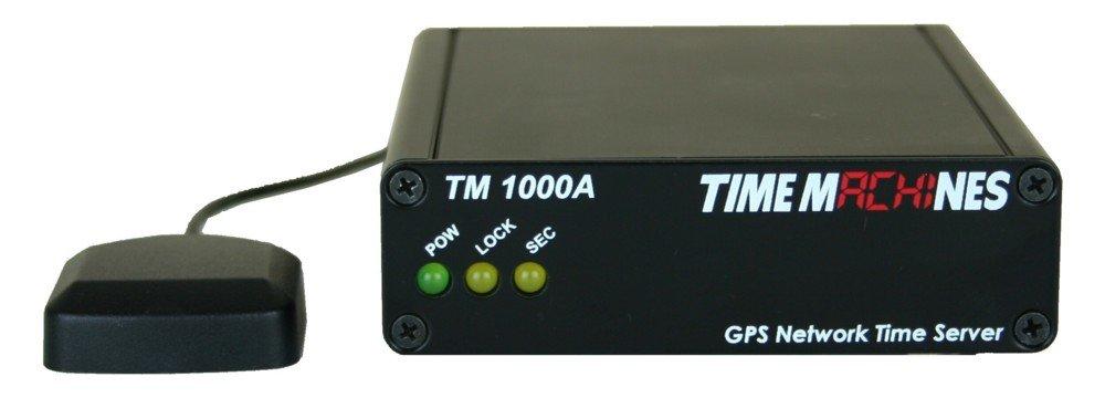 TimeMachines TimeMachines, NTP Network Time Server with GPS, TM1000A, A GPS Antenna maintains current time broadcast by U.S. Satellites