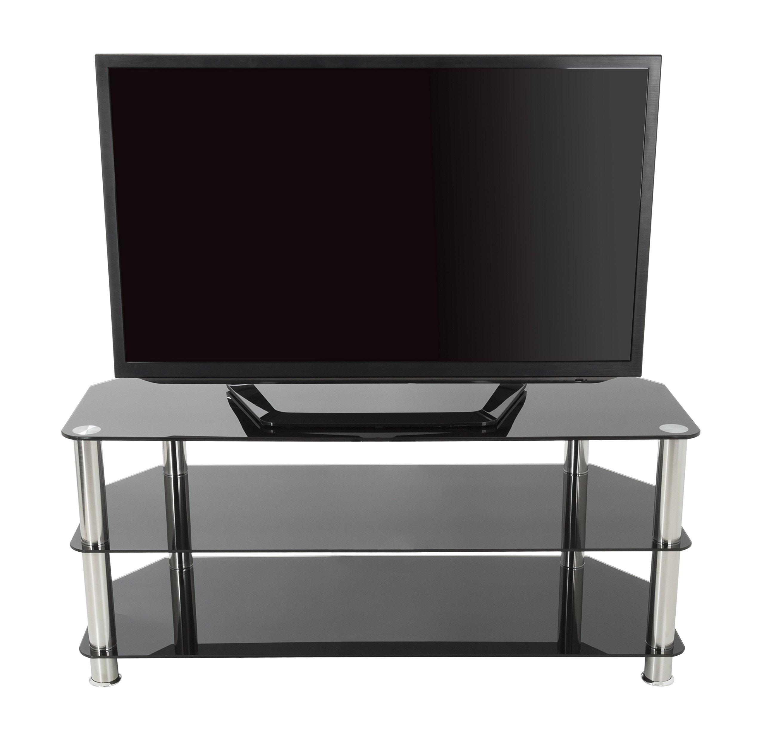 AVF AVF Transitional Steel and Glass TV Stand for up to 50\" TVs in Black/Chrome