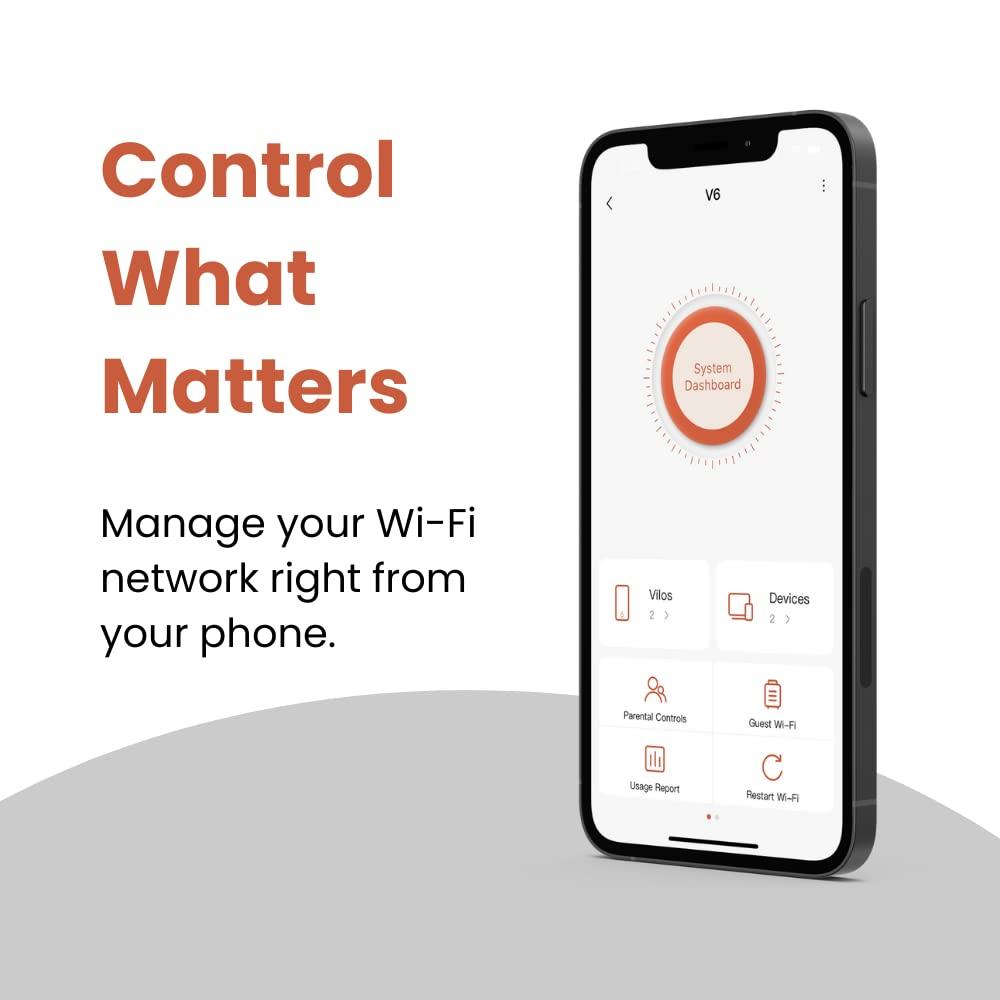 Vilo Vilo 6 Mesh Wi-Fi System Wi-Fi 6 AX1800 Coverage Up to 2,000 Sq Ft (1-Pack)