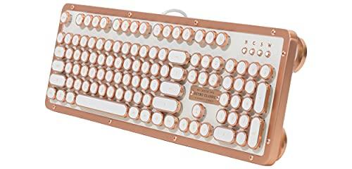 Azio Azio Retro Classic USB (Posh) - USB Wired Leather Vintage Backlit Mechanical Keyboard for PC/Mac (MK-RETRO-L-02-US)