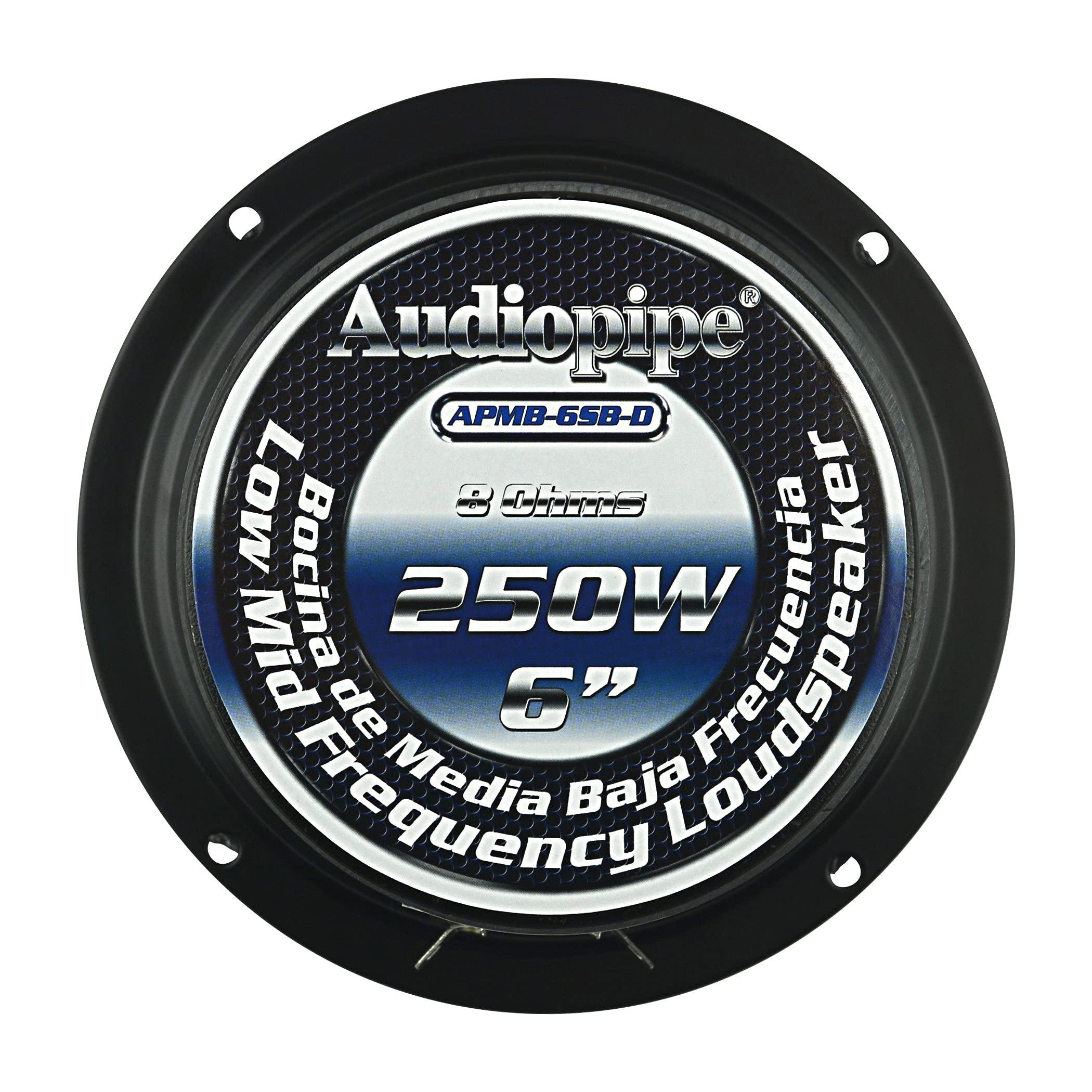Audiopipe Audiopipe APMB6SBD 6" inch Low Mid Frequency Sealed Back Speaker 250w Max/ 125w Rms Sold Each