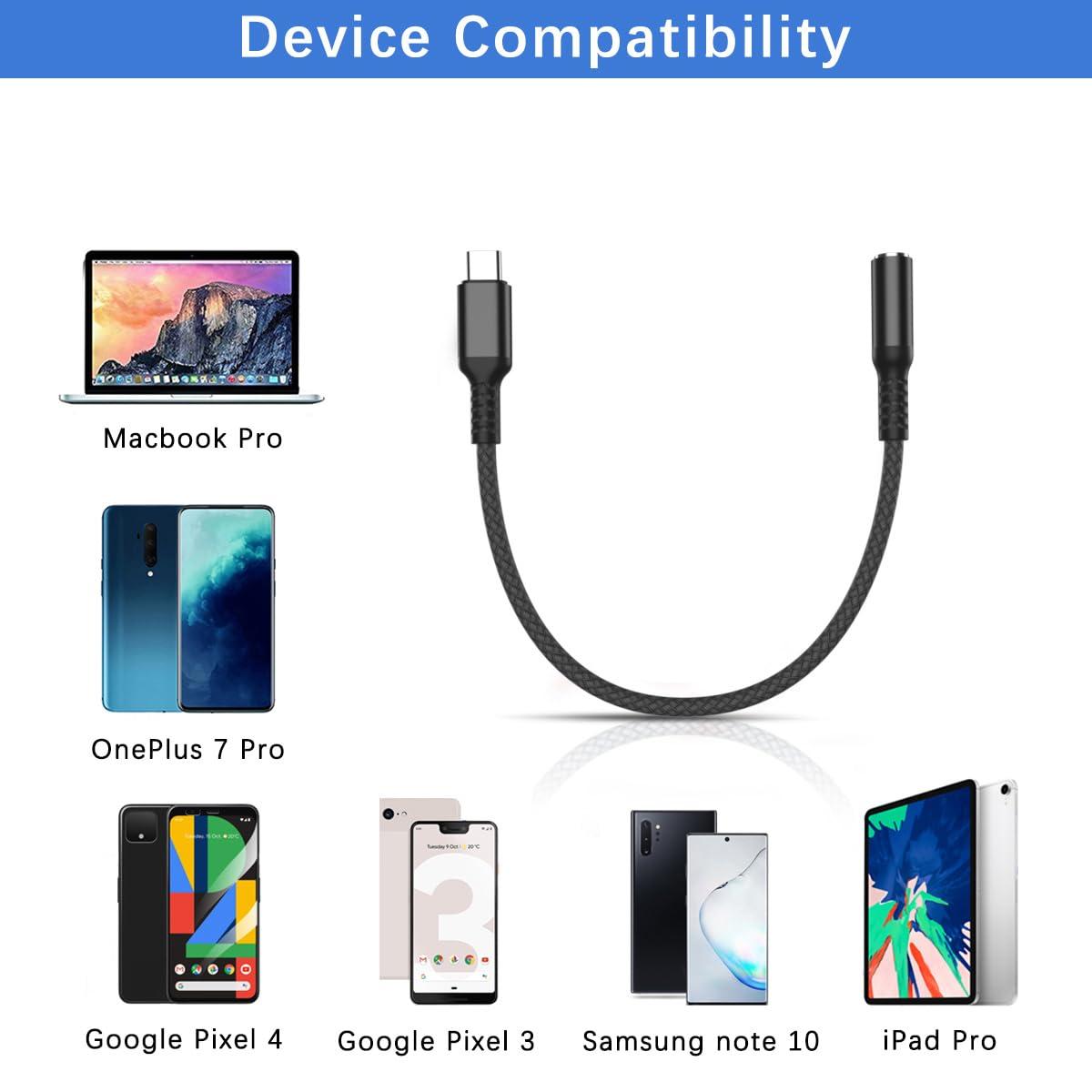 Elebase Elebase Samsung Galaxy S25 S24 Headphone Aux Adapter,USB C to 3.5mm Audio Converter,Type C to 1/8 Inch Jack for Galaxy S23 S22 S21 S20 FE Plus Ultra,Tab S8 S9 S10,Z Flip Fold 4 5 6,A34 A35,A53 A54 A55