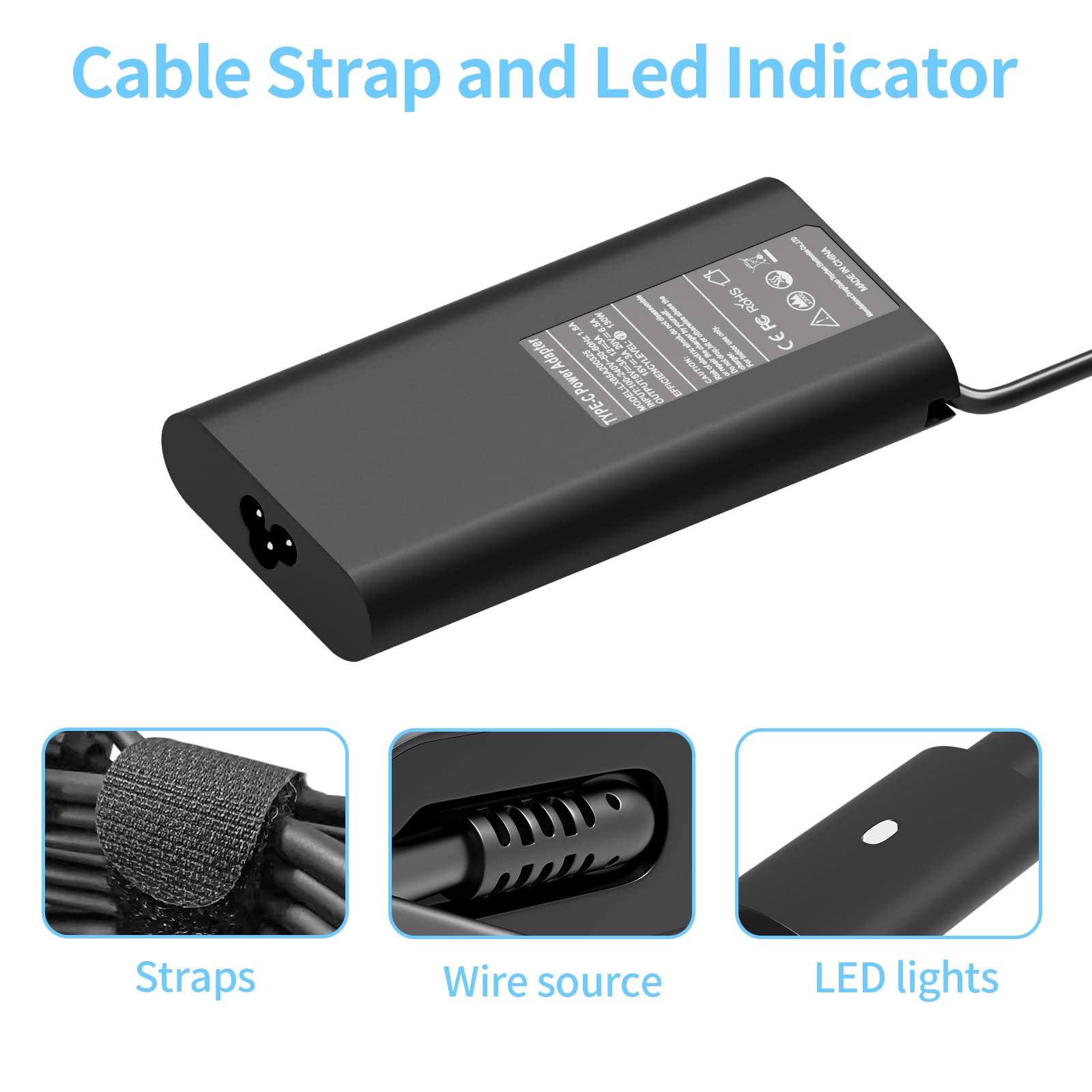 Ruilezyo 130W USB C Laptop Charger for Dell XPS 15 9520 9510 9500 XPS 17 9720 9710 9700 Precision 5570 3571 5680 3590 5480 3551 3490 5530 5490 5690 3560 3570 5770 5470 3561 5550 5560 Type C Power Cord