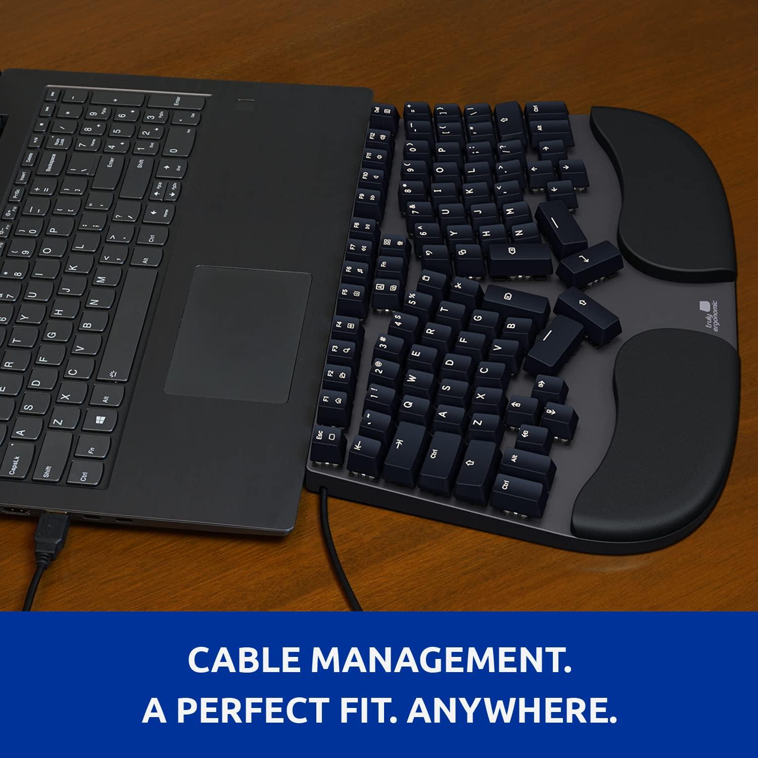 Truly Ergonomic Truly Ergonomic Cleave Keyboard - Tactile Optical Mechanical Switches Better Than Cherry MX, Natural Typing, Comfortable Palmrest, Backlight, Strong Aluminum Body, Best Split Keyboard, Windows/Mac