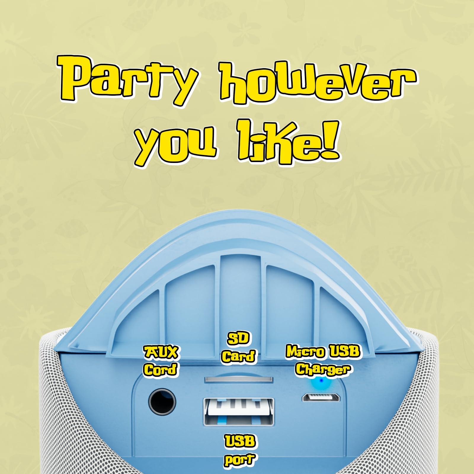 iJoy iJoy Stitch Speaker - Disney Lilo and Stitch Bluetooth Speaker, Splashproof, 3H Playtime, SD Slot/FM Radio, Stitch Hula Dancing, Portable Gift for Girls/Women/Men/Fans