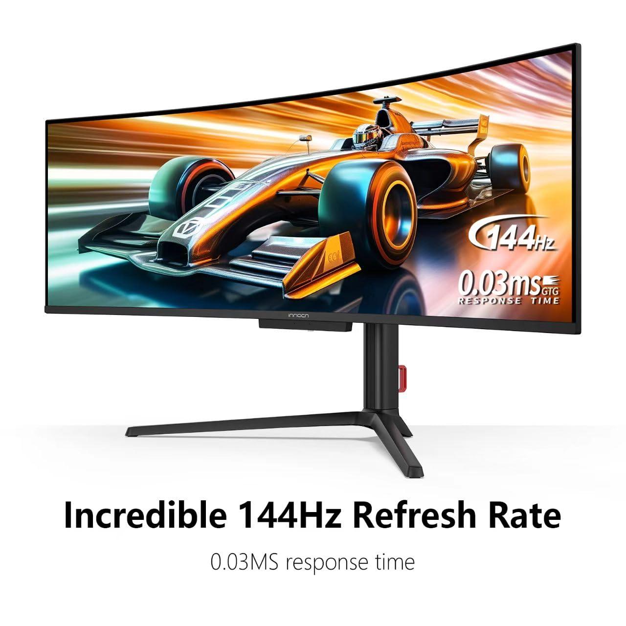 INNOCN INNOCN 49" OLED Ultrawide Curved Gaming Monitor 5120 x 1440p 144Hz, 0.03ms, USB Type C 90W, HDMI 2.1, DisplayPort, USB Hub, Speakers, Adaptive-Sync, Adjustable Stand, Black
