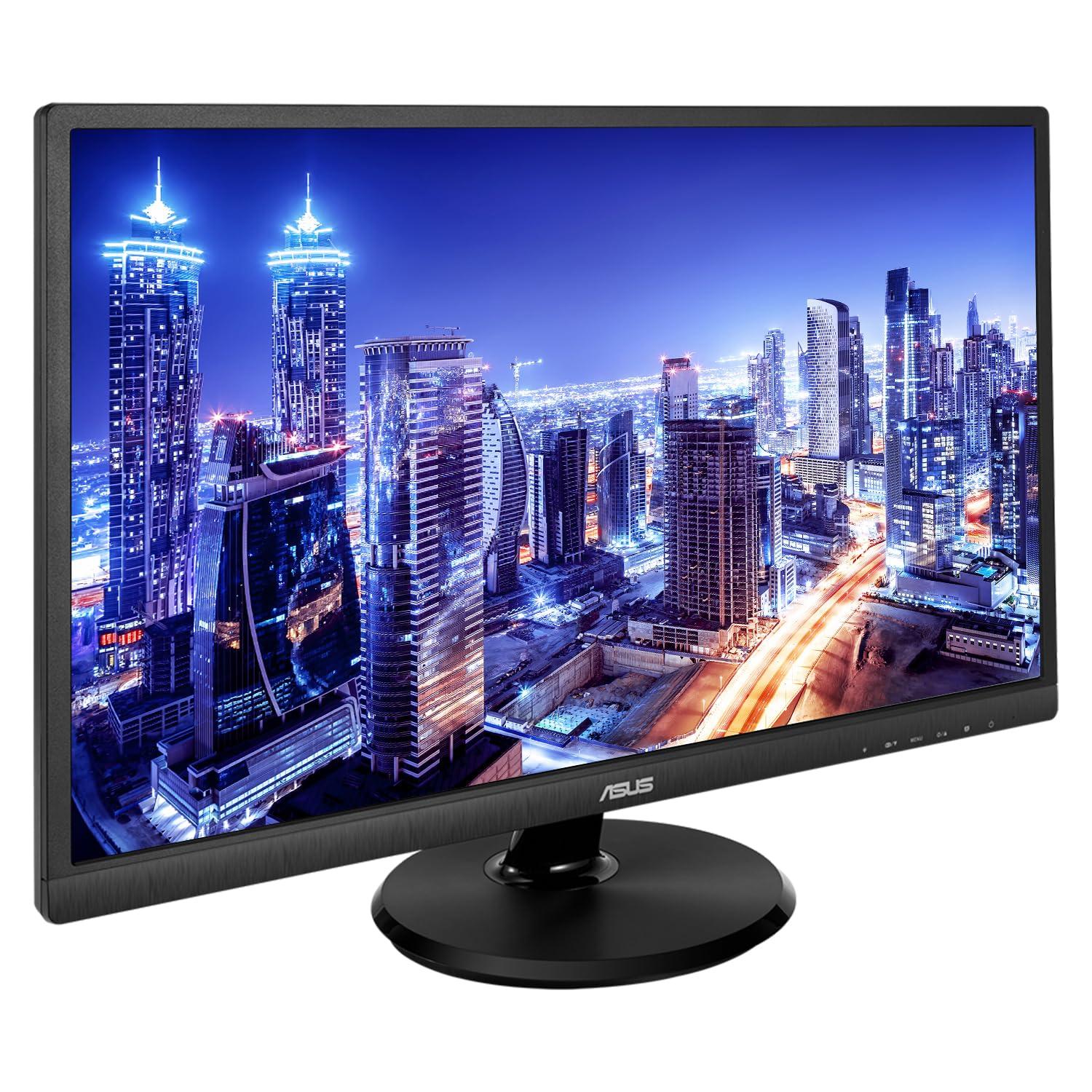 ASUS ASUS VA249HE 24-inch 1080P Full HD LED Backlit LCD Monitor, 2-Pack Bundle with VGA, HDMI, Eye Care, Ultra-Low Blue Light, Black