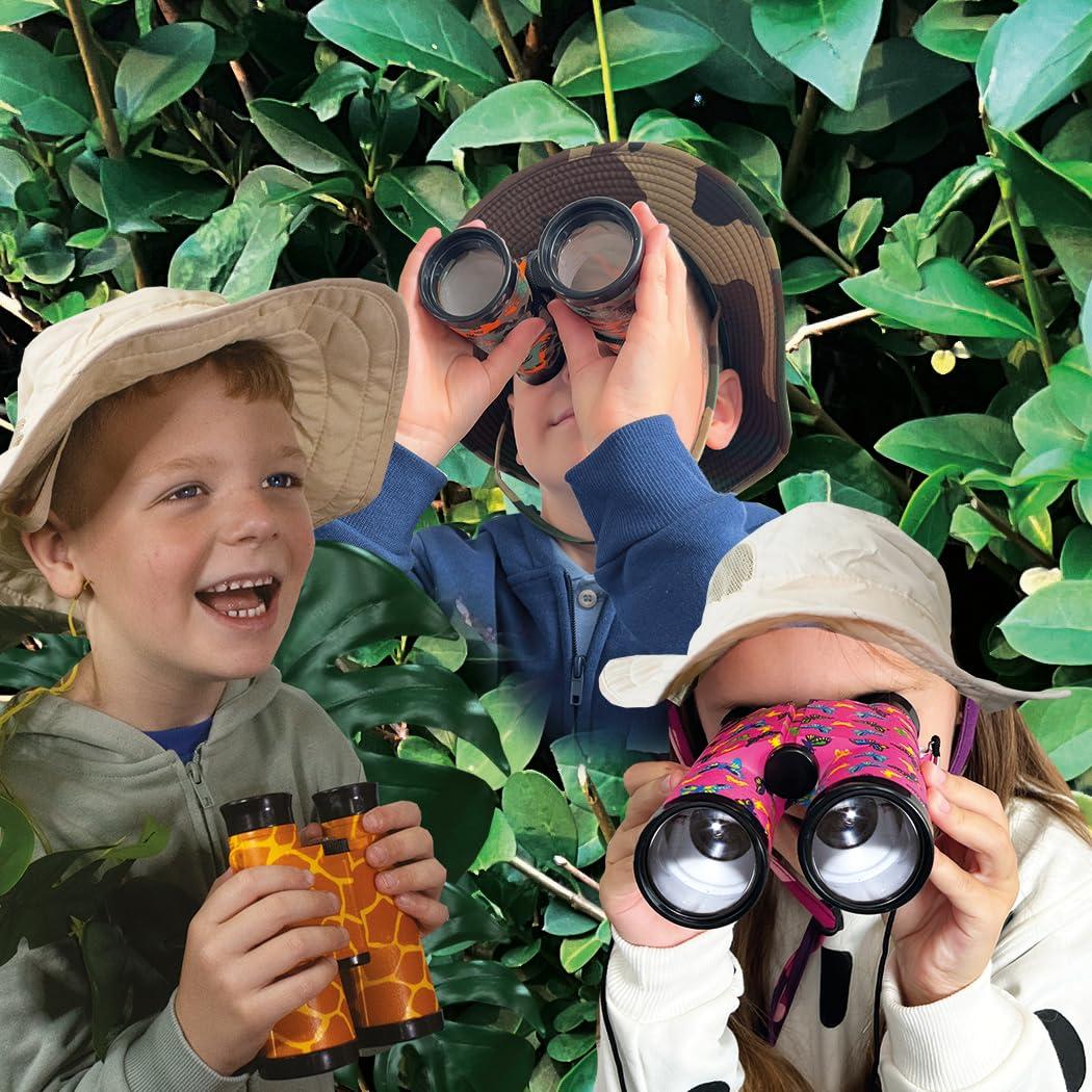 ExplorAvision ExplorAvision - Zebra Binocular from Deluxebase. Safari Portable and Compact Binoculars for Kids, Educational Animal Explorer for Outdoor Adventure and Play.