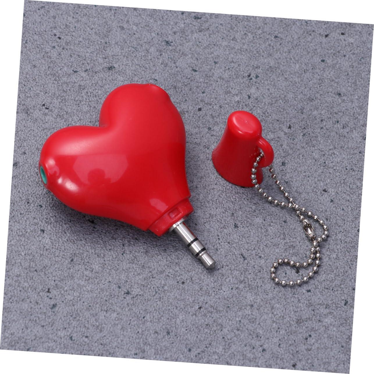 ETHZZLE ETHZZLE Heart Headphone Splitter 2-Way for Music Sharing Heart Shaped Earphone Adapter 3.5mm Jack Red