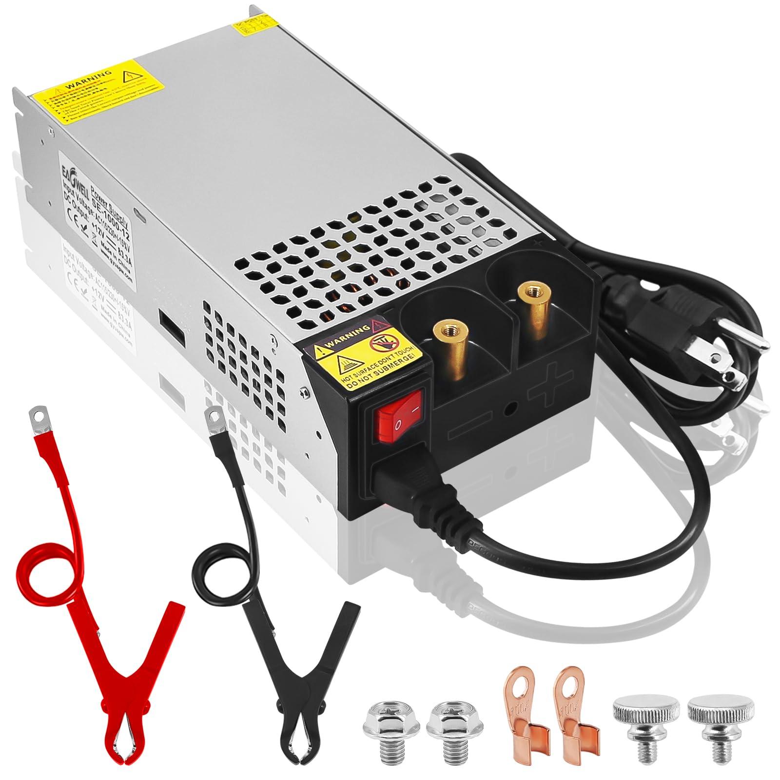 EAGWELL AC to DC Converter 12V Power Supply 1000W, Universal SMPS 120V AC to 12V DC Converter Switching Power Supply 12V Transformer Driver Adapter for RV,Pump,LED Strip, LCD Monitor