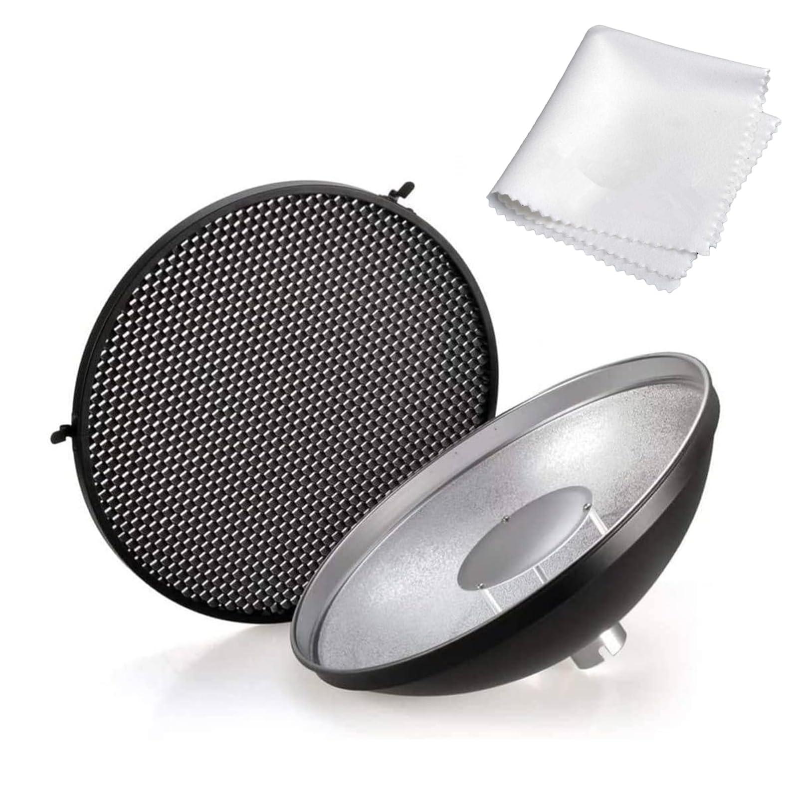 GODOX Godox AD-S3 Beauty Dish Reflector with Honeycomb Cover for Godox AD200PRO AD200 Pocket Flash Godox AD180 AD360 AD360II Flash Speedlite - Including Cleaning Kit