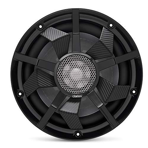 Clarion Clarion CM2513WL 10-inch Marine Subwoofer 250W RMS Power handling Dual 2 ohm Voice coils Built-in RGB Illumination Includes Black & Silver Grilles