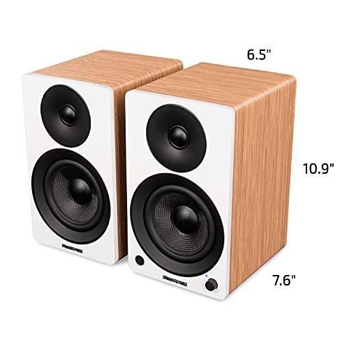 Fluance Fluance RT81 Elite High Fidelity Vinyl Turntable (White) with Ai41 Powered 5" Stereo Bookshelf Speakers (Lucky Bamboo), Diamond Stylus, Belt Drive, Built-in Preamp, 90W Class D Amplifier, Bluetooth