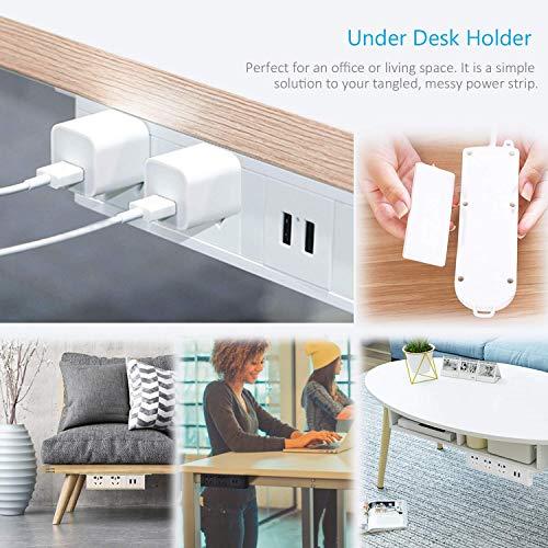 Color Land 3 Pcs Surge Protector Wall Mount Power Strip Holder, Self Adhesive Fixator Punch Free