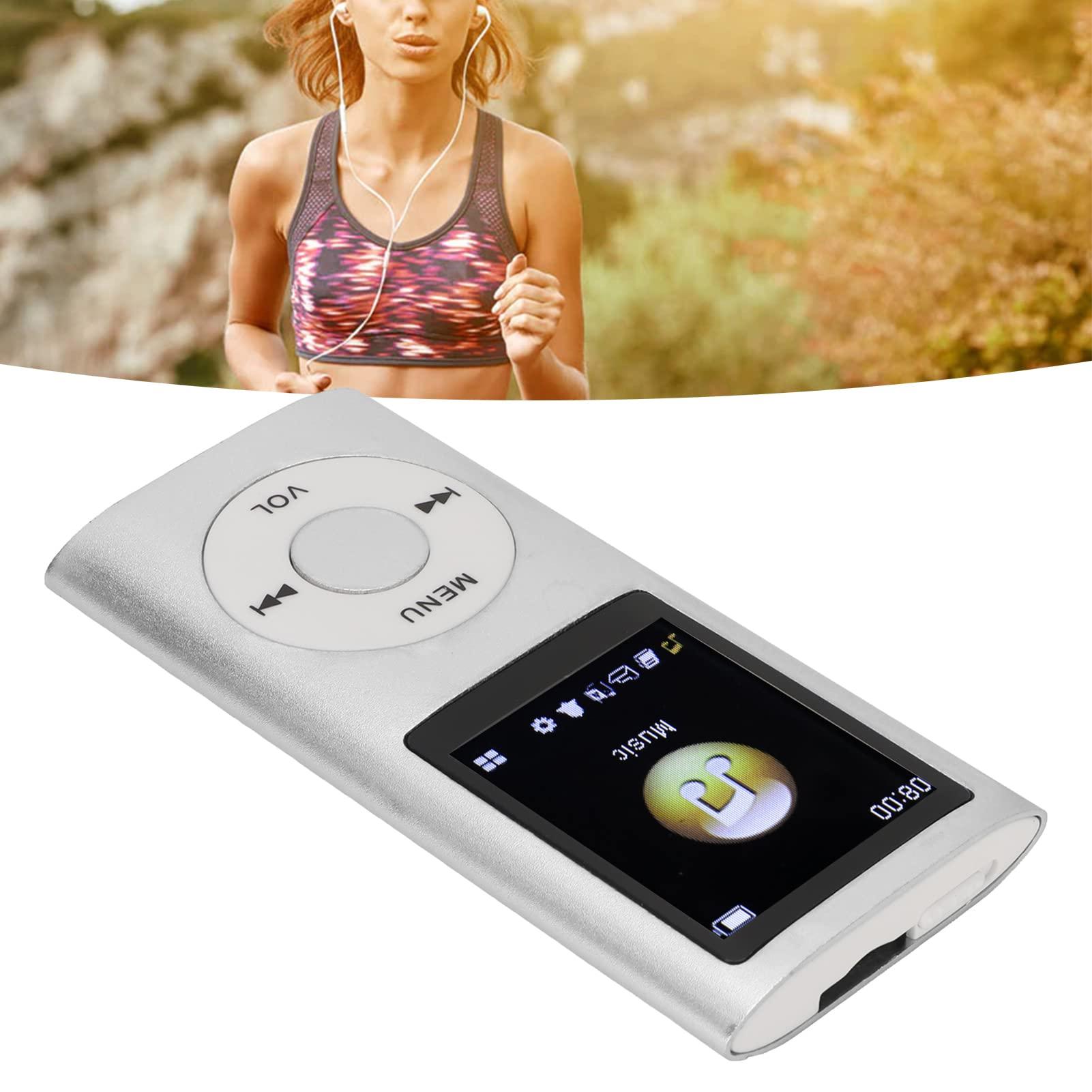 Tbest Portable MP3 Music Player,MP3 Player Stylish Multifunctional Lossless Sound Slim 1.8 Inch LCD Screen Portable MP3 Music Player(Silver)