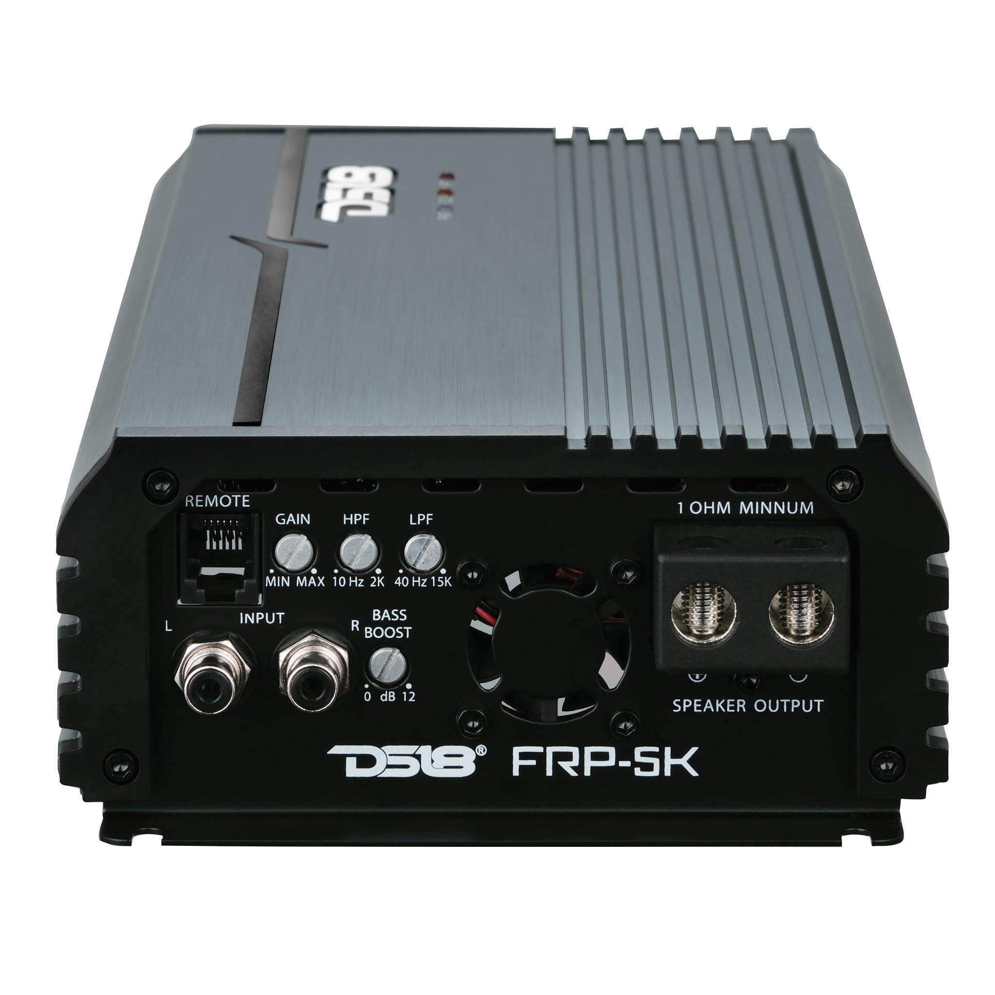 DS18 DS18 FRP FRP-5K/TI 1-Channel Amplifier 5000 Watts RMS @ 1-Ohm, Certified Dyno, Compact Full-Range Class D, Monoblock Amplifier, Exceptional Efficiency, Remote Level Control Knob, Titanium (Renewed)