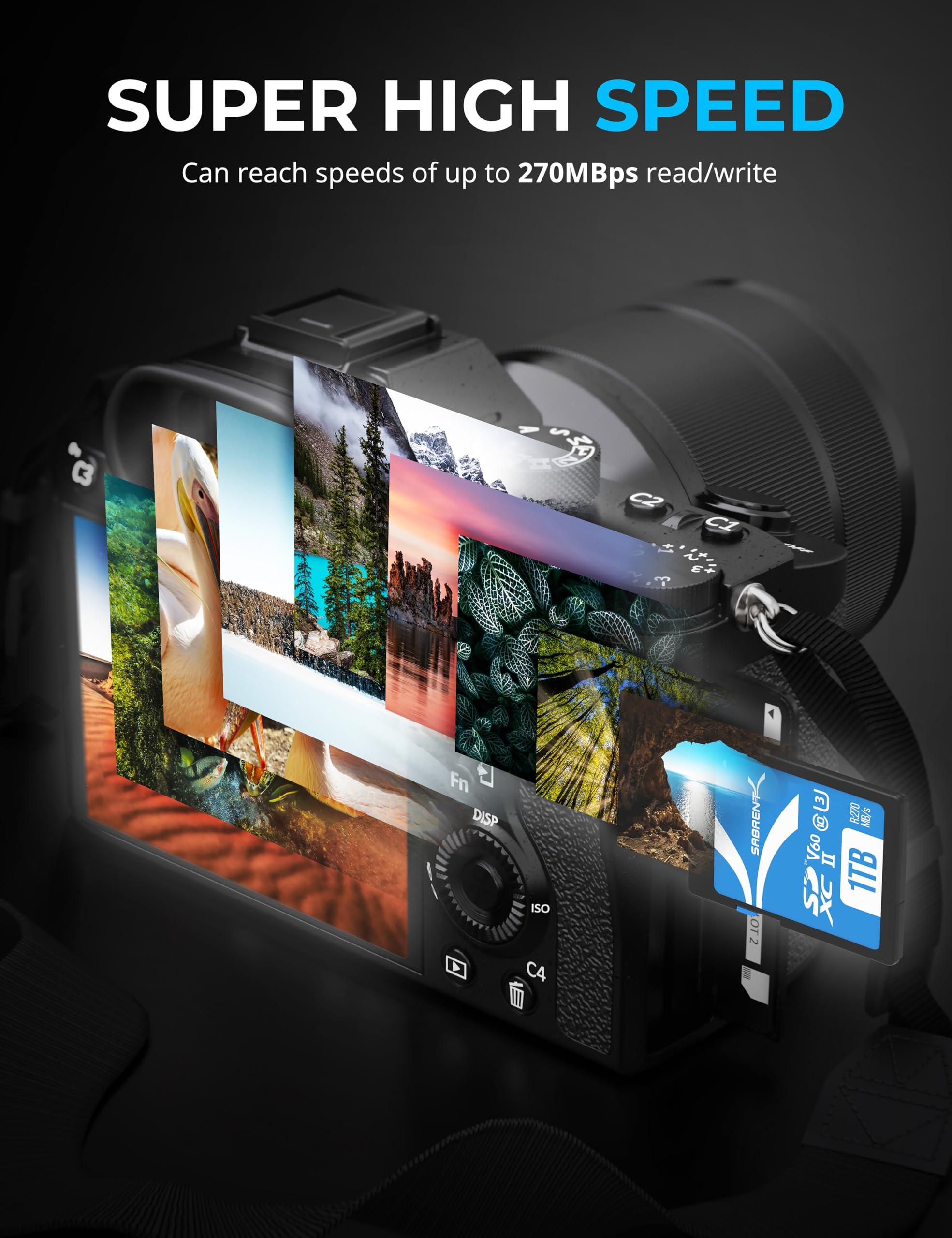 SABRENT SABRENT Rocket V60 1TB SD UHS-II Memory Card R270MB/s W170MB/s (SD-TL60-1TB)