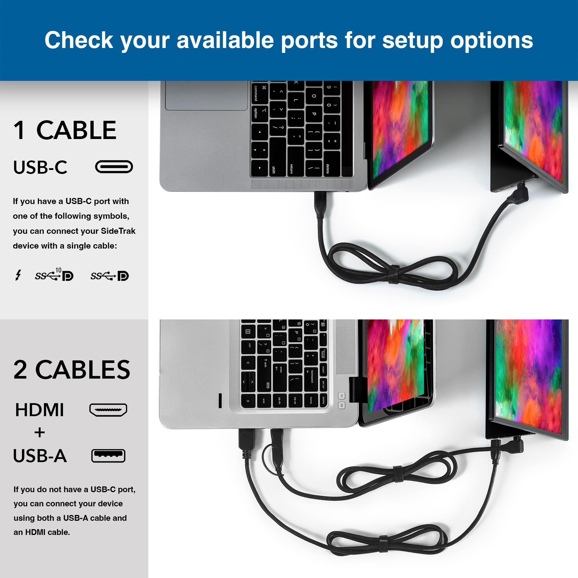 SideTrak SideTrak Solo Pro 15.8\" Touchscreen Portable Monitor for Laptop | FHD LED IPS Dual Display, 10-Point Touch, USB-C & HDMI Laptop Screen Extender for Mac, PC, Chrome, HDR (Touchscreen)