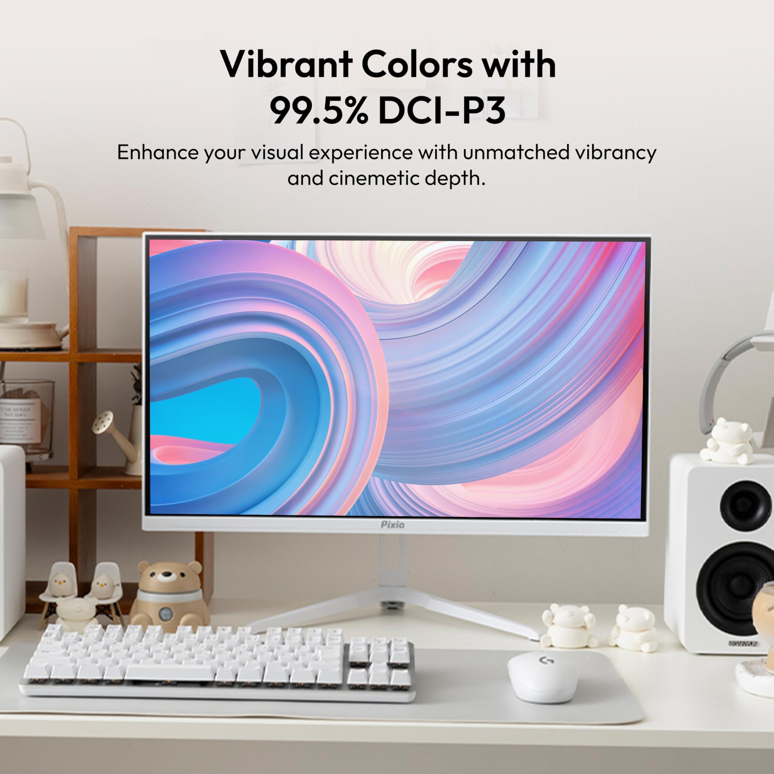 Pixio Pixio PX27U Wave White 27 inch 160Hz Refresh Rate 4K 3840x2160p Resolution Fast IPS Panel 1ms GTG Response Time 4K White Gaming Monitor with Adaptive Sync