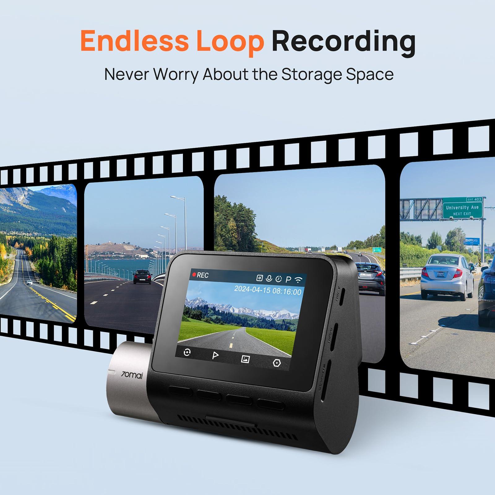 70mai 70mai Dash Cam Front and Rear A510,1944P+1080P with STARVIS 2 IMX675 and 64GB Card, Dash Camera for Cars, 4G LTE Support, ADAS, Built-in GPS WiFi, APP Control, HDR, 24H Parking Mode, Loop Recording