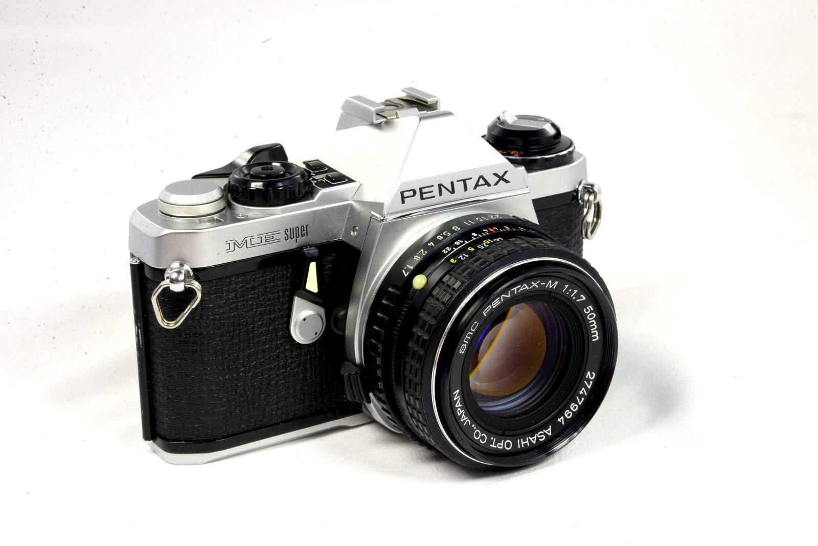 Pentax Pentax ME Super 35mm SLR Film Camera with 50MM MF Pentax PK Mount lens system. Custom Shutter, ISO, and aperture settings. Automatic shooting is available. (Renewed)