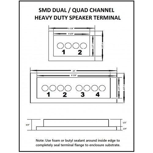 SMD SMD 2 Channel Speaker Terminal (Stainless)