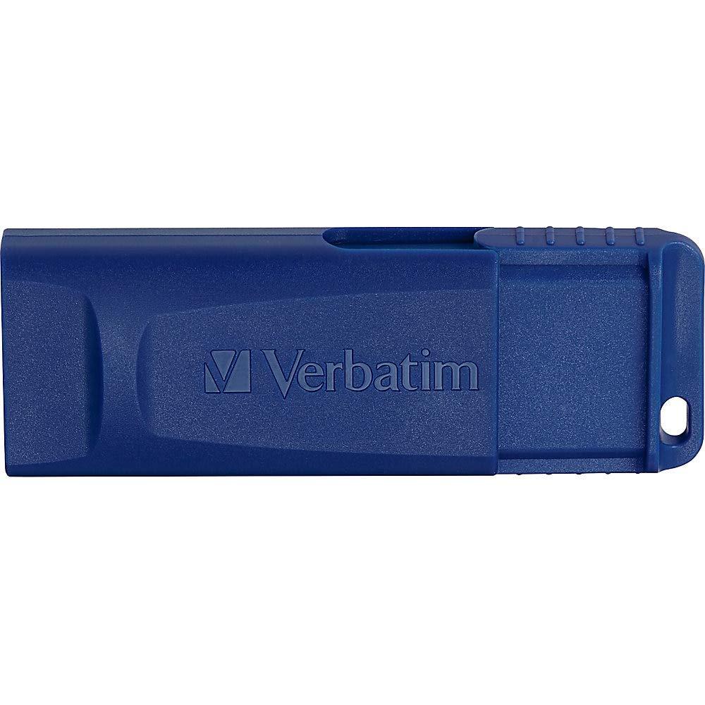 Verbatim Verbatim 8GB Retractable USB 2.0 Flash Thumb Drive with Microban Antimicrobial Product Protection Five Pack Blue