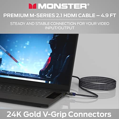 Monster Monster M-Series 3000 Certified Premium 8K High Speed - 2.1, 4K 120Hz , 48 Gbps- HDMI Cables for Apple TV, Roku, Smart TV, Laptop, Montior - 4.9 ft