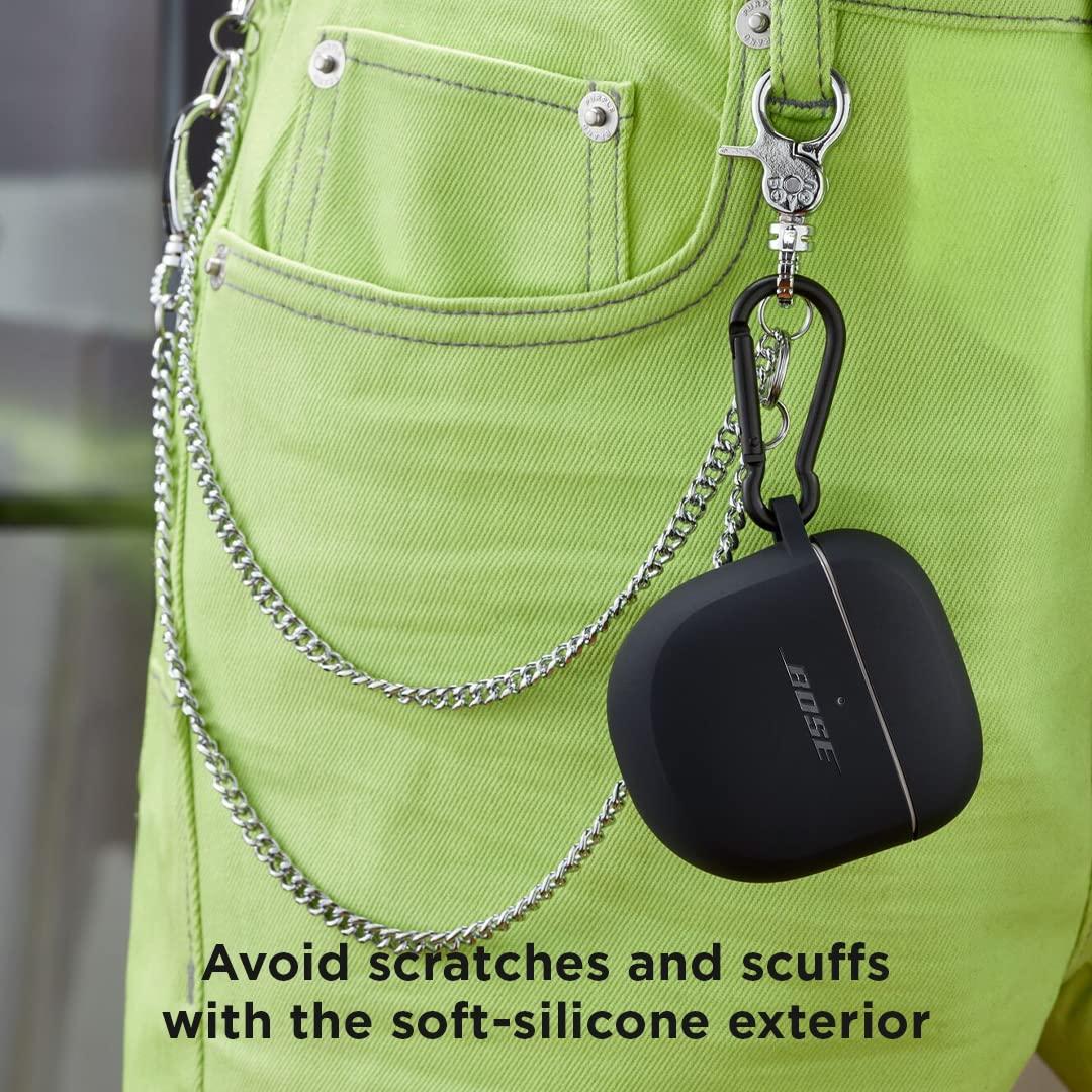 Bose Bose Case Cover for QuietComfort Earbuds II, Protective Silicone Exterior, with Aluminum Carabiner for Convenient Carrying, Triple Black