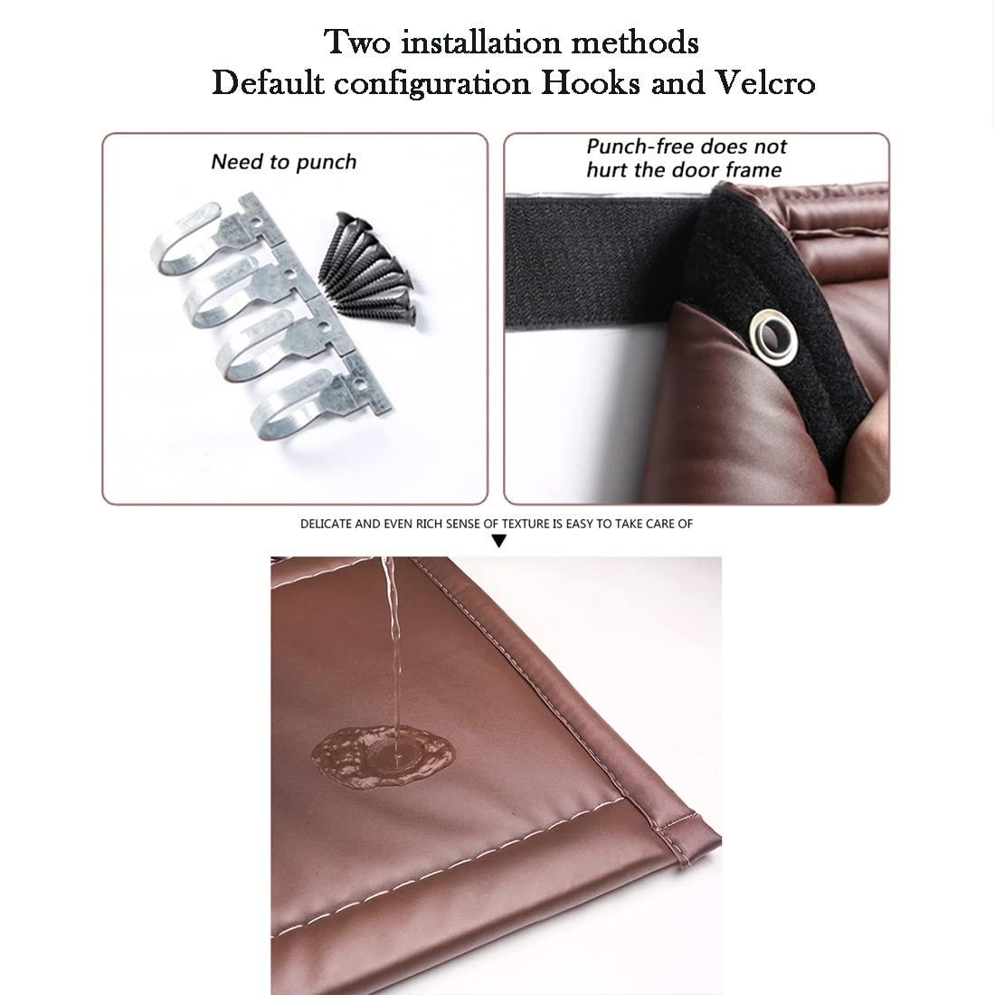 YZJJ Doorway Soundproof Door Curtains , Home Thermal Insulated Cotton Cover Barrier, Winter Thicken Cotton Heavy Duty PU Cloth Soundproof Sheet, Windproof Waterproof Cold Protection Blanket Living Room