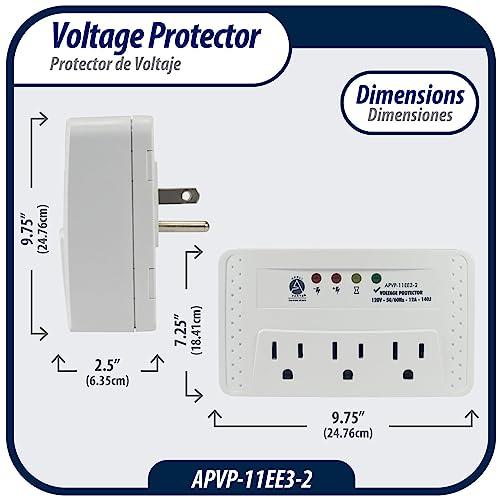 AP APPLI PARTS Appli Parts APVP-11EE3-2 120 V Voltage Surge Protector 50/60 Hz, 12 A, 140 joules for up to 3 Small Appliances
