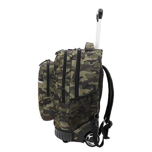 Travelers Club Travelers Club Rolling Backpack, Camo, 20 Inch with Laptop Compartment