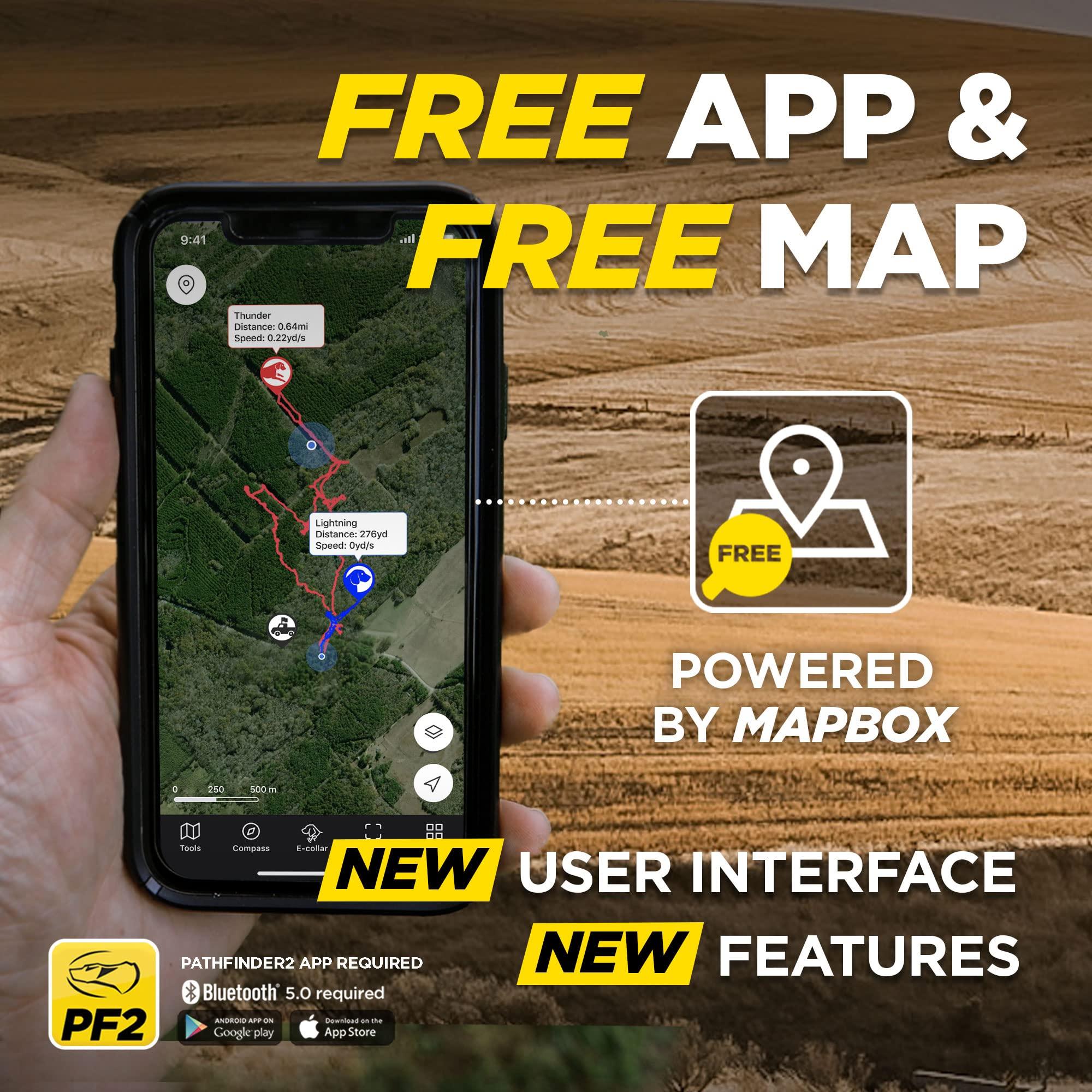 Dogtra Dogtra Pathfinder 2 Mini TRX Additional Receiver Dog GPS Tracker LED Light Blue Collar SmartWatch Compatible Rechargeable Waterproof Free Offline Maps No Monthly Fee Smartphone Required