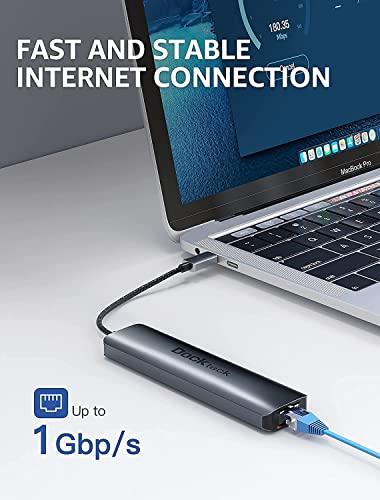 dockteck Product Image USB C Hub Multiport Adapter, Dockteck 7-in-1 USB-C Hub with 4K 60Hz HDMI with USB C to 3.5mm Headphone Audio Adapter, CableCreation 2-in-1 USB C Type-C to Hi-Res