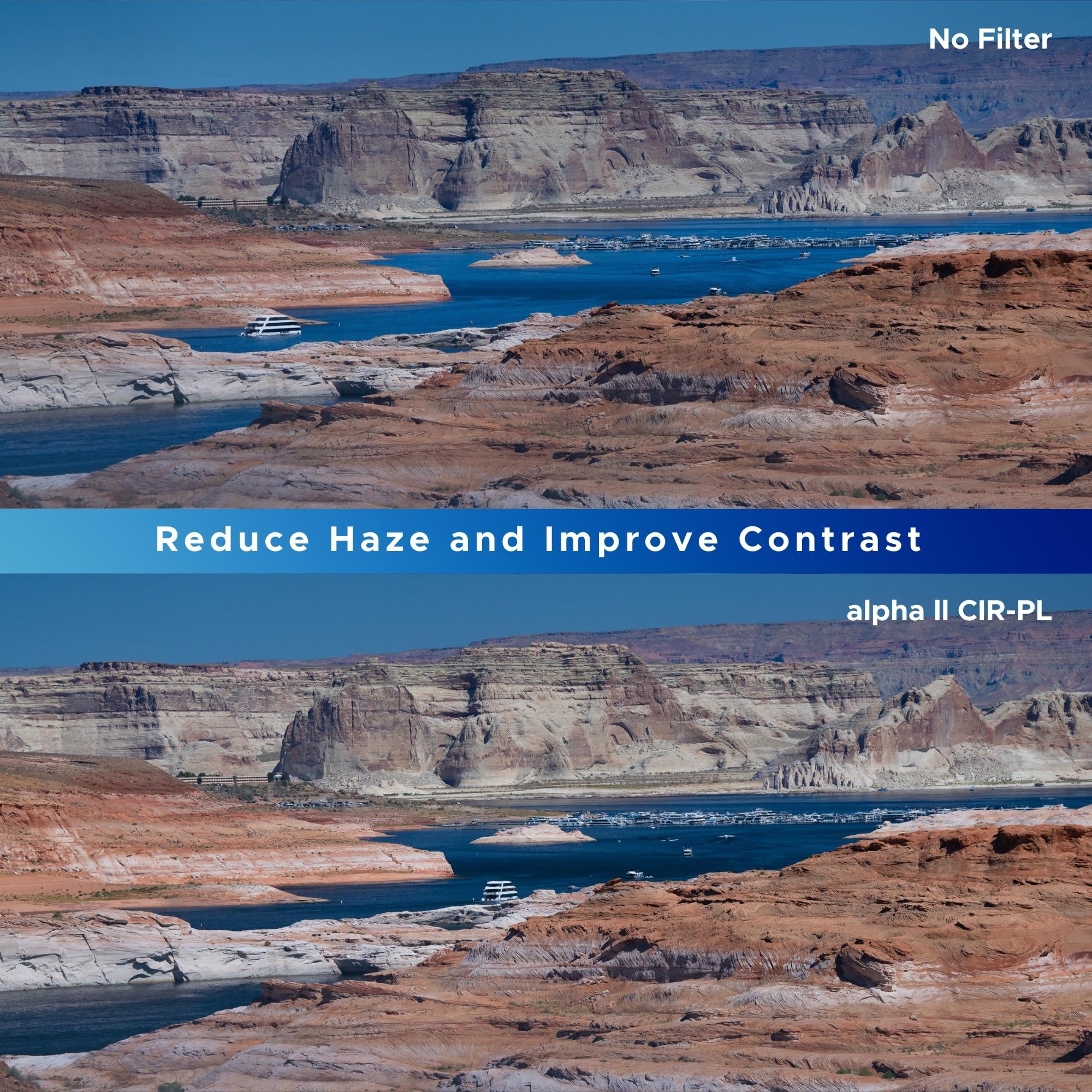 Hoya Hoya Alpha II 72mm Polarizing Filter Enhanced Glass for Clarity & Vibrant Colors, Circular Polarizer w/Thinner Frame to Reduce Vignetting, Rotating & Lightweight Design for Outdoor Photography