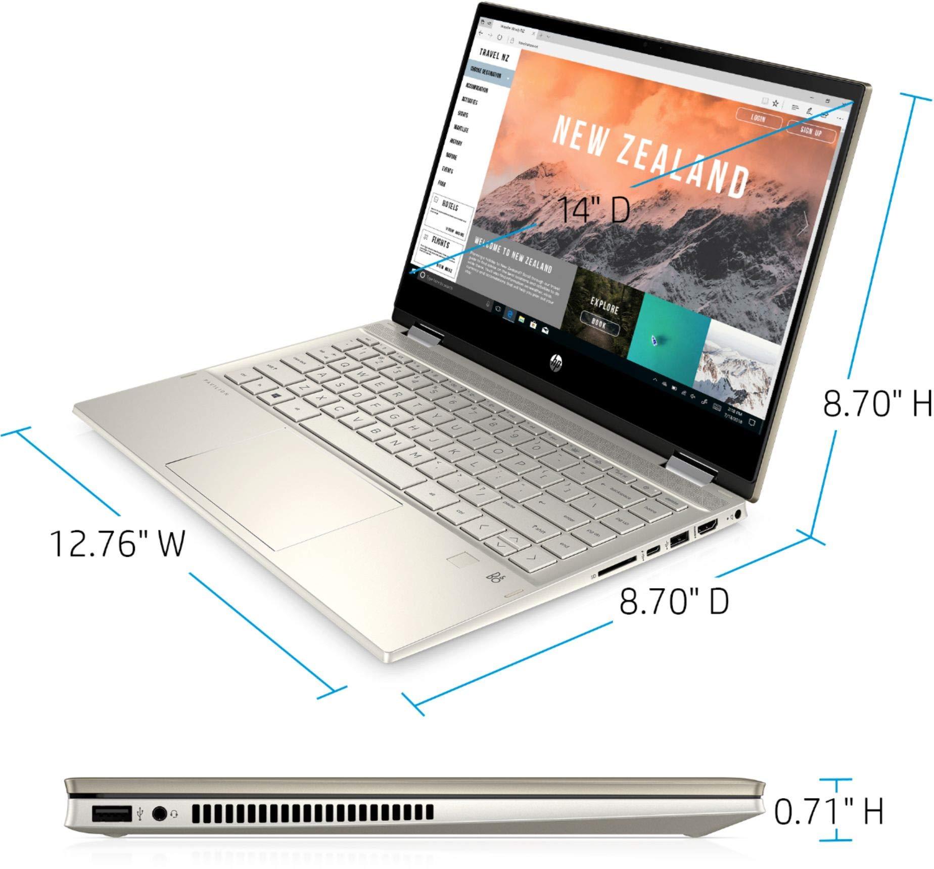 HP HP 2020 Pavilion x360 14" FHD WLED Touchscreen 2-in-1 Convertible Laptop, Intel Core i5-1035G1 up to 3.6GHz, 8GB DDR4, 256GB SSD, 802.11ac, Bluetooth, Webcam, HDMI, Fingerprint Reader, Windows 10
