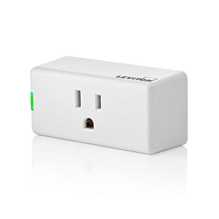 Leviton Leviton Decora Smart Plug, Wi-Fi 2nd Gen, Works with Matter, My Leviton, Alexa, Google Assistant, Apple Home/Siri & Wire-Free Anywhere Companions for Switched Outlet, D215P-1RW, White